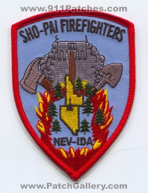 Sho-Pai Tribes Fire Department Firefighters Patch (Nevada) (Idaho)
Scan By: PatchGallery.com
Keywords: Shoshone Paiute Indian Reservation Dept.