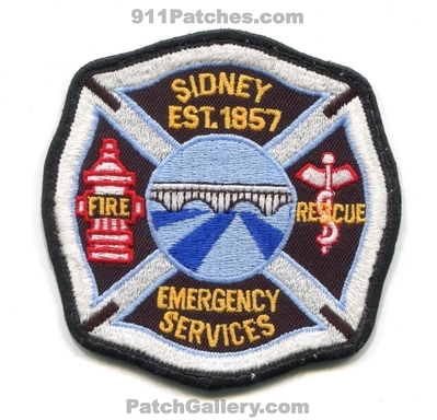 Sidney Fire Rescue Department Emergency Services Patch (Ohio)
Scan By: PatchGallery.com
Keywords: dept. es est. 1857