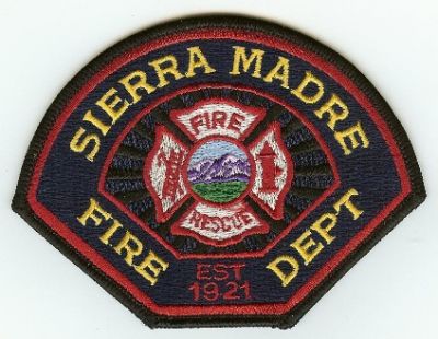 Sierra Madre Fire Dept
Thanks to PaulsFirePatches.com for this scan.
Keywords: california department