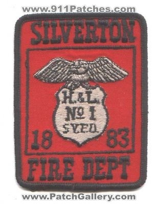 Silverton Fire Department Patch (Oregon)
Thanks to Jack Bol for this scan.
Keywords: dept. h&l hook and ladder number no. #1 svfd s.v.f.d. 1883