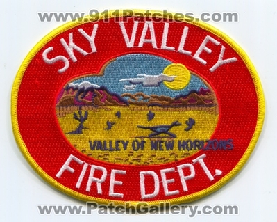 Sky Valley Fire Department Patch (California)
Scan By: PatchGallery.com
Keywords: dept. valley of new horizons