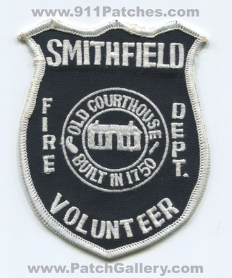 Smithfield Volunteer Fire Department Patch (Virginia)
Scan By: PatchGallery.com
Keywords: vol. dept. old courthouse built in 1750