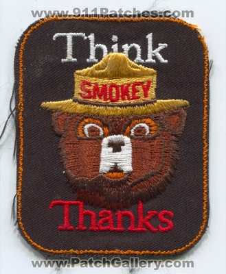Smokey the Bear Think Thanks Forest Fire Wildfire Wildland Patch (No State Affiliation)
Scan By: PatchGallery.com
Keywords: united states forest service usfs u.s.f.s.