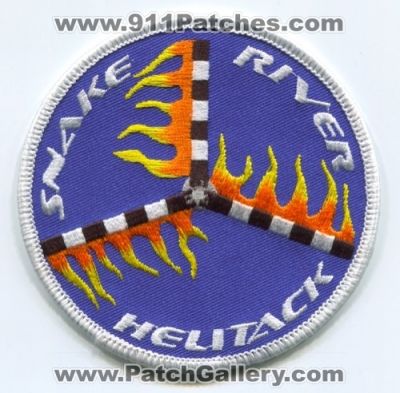Snake River Helitack Wildland Fire Patch (Idaho)
Scan By: PatchGallery.com
Keywords: forest wildfire helicopter
