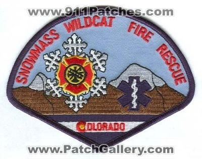 Snowmass Wildcat Fire Rescue Department Patch (Colorado)
[b]Scan From: Our Collection[/b]
Keywords: dept.