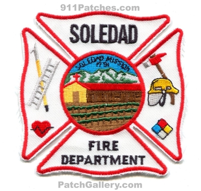 Soledad Fire Department Patch (California)
Scan By: PatchGallery.com
Keywords: dept. mission 1791