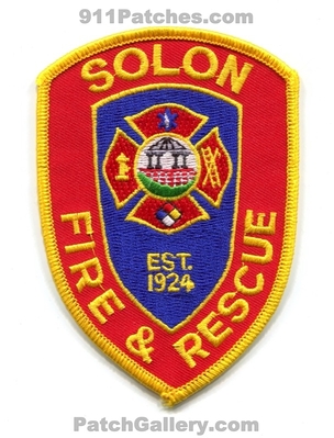 Solon Fire Rescue Department Patch (Ohio)
Scan By: PatchGallery.com
Keywords: and & dept. est. 1924