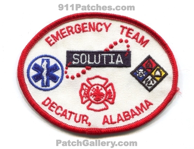 Solutia Emergency Response Team Decatur Patch (Alabama)
Scan By: PatchGallery.com
Keywords: ert fire department dept. ems hazardous materials hazmat haz-mat industrial plant