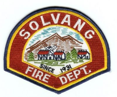 Solvang Fire Dept
Thanks to PaulsFirePatches.com for this scan.
Keywords: california department