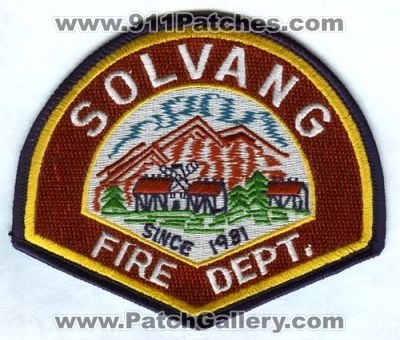 Solvang Fire Department Patch (California)
Scan By: PatchGallery.com
Keywords: dept.