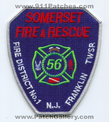 Somerset Fire and Rescue District Number 1 Patch (New Jersey)
Scan By: PatchGallery.com
Keywords: & dist. no. #1 company co. department dept. 56 station franklin township twsp.