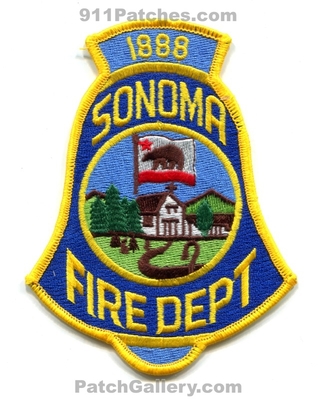 Sonoma Fire Department Patch (California)
Scan By: PatchGallery.com
Keywords: dept. 1888