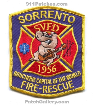 Sorrento Volunteer Fire Rescue Department Patch (Louisiana)
Scan By: PatchGallery.com
Keywords: vol. dept. svfd 1956 boucherie capital of the world