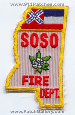 Soso Fire Department Patch (Mississippi)
Scan By: PatchGallery.com
Keywords: dept. state shape