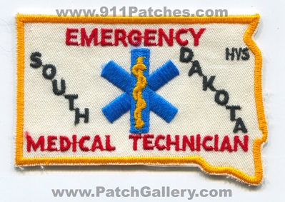 South Dakota State Emergency Medical Technician EMT EMS Patch (South Dakota)
Scan By: PatchGallery.com
Keywords: Certified Licensed Registered E.M.T. Services E.M.S. Ambulance State Shape