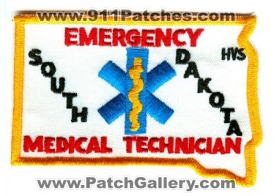 South Dakota Emergency Medical Technician EMT Patch (South Dakota)
Scan By: PatchGallery.com
Keywords: state certified hvs shape