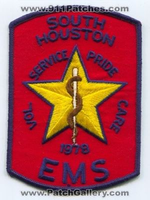South Houston Emergency Medical Services EMS Patch (Texas)
Scan By: PatchGallery.com
Keywords: volunteer vol. service pride care