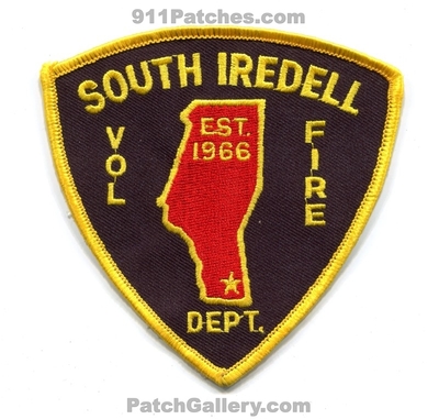 South Iredell Volunteer Fire Department Patch (North Carolina)
Scan By: PatchGallery.com
Keywords: vol. dept. est. 1966