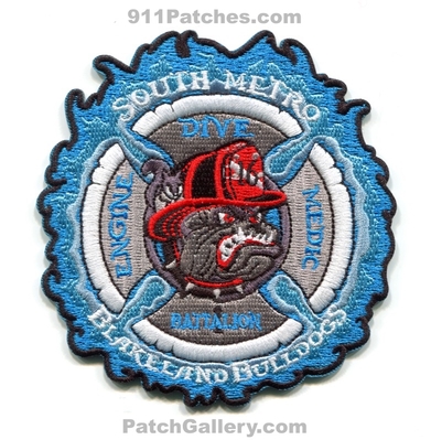 South Metro Fire Rescue Department Station 16 Patch (Colorado)
[b]Scan From: Our Collection[/b]
[b]Patch Made By: 911Patches.com[/b]
Keywords: dept. smfr engine medic ambulance scuba diver water rescue battalion chief 1 company co. blakeland bulldogs