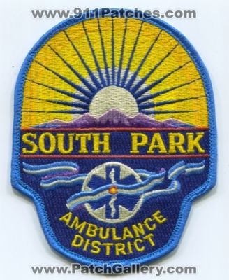 South Park Ambulance District Patch (Colorado)
[b]Scan From: Our Collection[/b]
Keywords: ems emt paramedic
