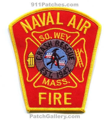 South Weymouth Naval Air Station NAS Crash Fire Rescue CFR Department USN Navy Military Patch (Massachusetts)
Scan By: PatchGallery.com
Keywords: so. wey. n.a.s. dept. c.f.r. mass. arff aircraft airport rescue firefighter firefighting est. 1942