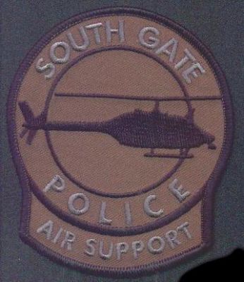 South Gate Police Air Support
Thanks to EmblemAndPatchSales.com for this scan.
Keywords: california helicopter