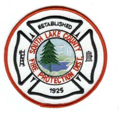 South Lake County Fire Protection Dist
Thanks to PaulsFirePatches.com for this scan.
Keywords: california district