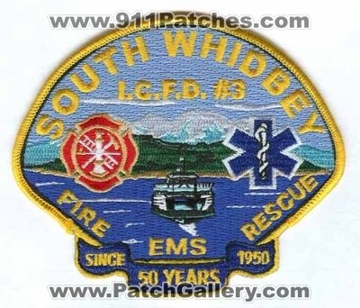 Island County Fire District 3 South Whidbey 50 Years Patch (Washington)
Scan By: PatchGallery.com
Keywords: co. dist. number no. #3 rescue ems i.c.f.d. icfd department dept.
