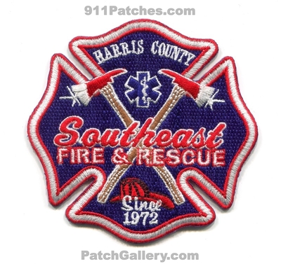 Southeast Fire Rescue Department Harris County Patch (Texas)
Scan By: PatchGallery.com
Keywords: and & dept. co. since 1972