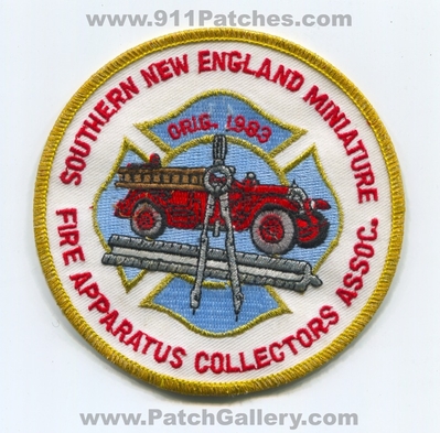 Southern New England Miniature Fire Apparatus Collectors Association Patch (No State Affiliation)
Scan By: PatchGallery.com
Keywords: so. assoc.