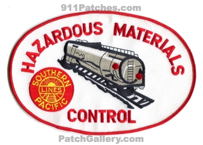 Southern Pacific Lines Hazardous Materials Control Patch (Texas) (Jacket Back Size)
Scan By: PatchGallery.com
Keywords: railroad railway train rr haz-mat hazmat fire