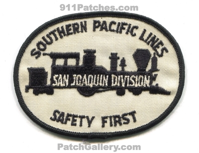 Southern Pacific Lines San Joaquin Division Safety First Patch (California)
Scan By: PatchGallery.com
Keywords: railroad railway rr