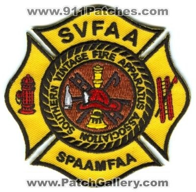 Southern Vintage Fire Apparatus Association SVFAA SPAAMFAA Patch (Alabama)
Scan By: PatchGallery.com
Keywords: society for the preservation & and appreciation of antique motor apparatus in america