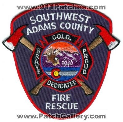 Southwest Adams County Fire Rescue Patch (Colorado)
[b]Scan From: Our Collection[/b]

