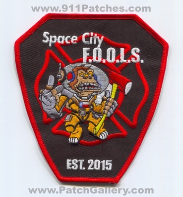 Space City FOOLS Fire Department Patch (Texas)
Scan By: PatchGallery.com
Keywords: F.O.O.L.S. The Fraternal Order of Leatherheads Society Dept. Est. 2015