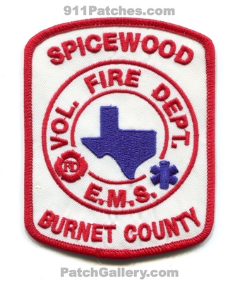 Spicewood Volunteer Fire Department Burnet County Patch (Texas)
Scan By: PatchGallery.com
Keywords: vol. dept. ems e.m.s. co.