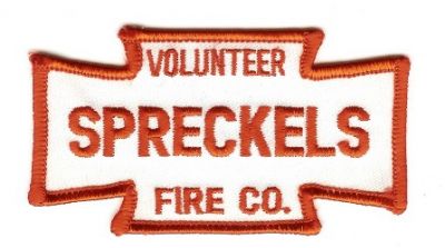 Spreckels Volunteer Fire Co
Thanks to PaulsFirePatches.com for this scan.
Keywords: california company