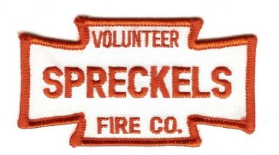 Spreckels Volunteer Fire Co
Thanks to PaulsFirePatches.com for this scan.
Keywords: california company