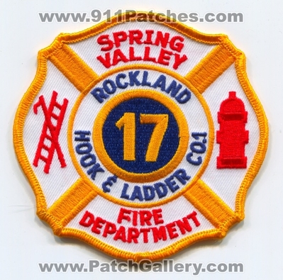Spring Valley Fire Department 17 Rockland Hook and Ladder Company 1 Patch (New York)
Scan By: PatchGallery.com
Keywords: dept. & co. number no. #1 station