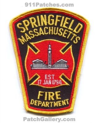 Springfield Fire Department Patch (Massachusetts)
Scan By: PatchGallery.com
Keywords: dept. est 17 jan 1794