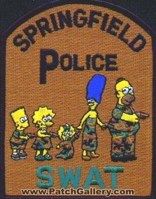 Springfield Police SWAT (UNKNOWN STATE)
Thanks to EmblemAndPatchSales.com for this scan.
Keywords: connecticut simpsons