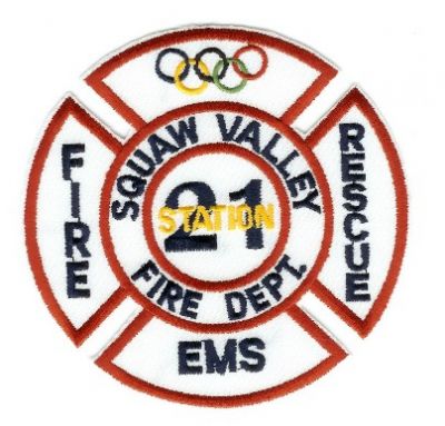 Squaw Valley Fire Station 21
Thanks to PaulsFirePatches.com for this scan.
Keywords: california rescue ems