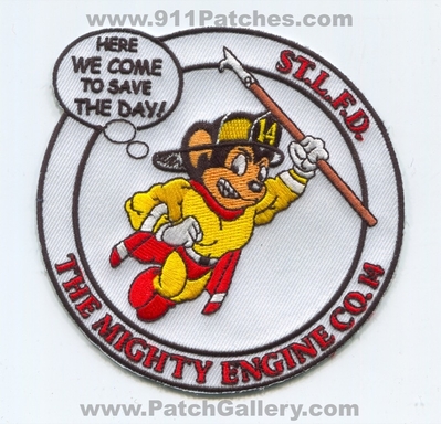 Saint Louis Fire Department Engine 14 Patch (Missouri)
Scan By: PatchGallery.com
Keywords: st.l.f.d. stlfd dept. company co. station the mighty mouse number no. #14 here we come to save the day!