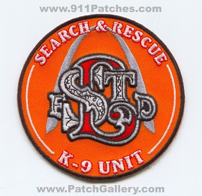Saint Louis Fire Department Search and Rescue K-9 Unit Patch (Missouri)
Scan By: PatchGallery.com
Keywords: dept. stlfd st.l.f.d. & sar k9