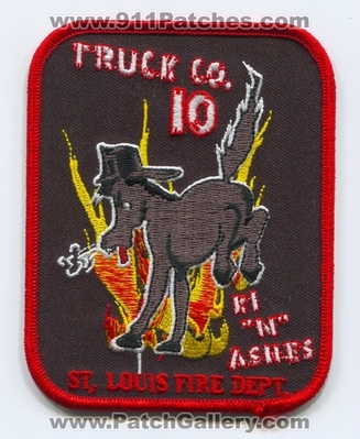 Saint Louis Fire Department Truck Company 10 Patch (Missouri) (Error)
Scan By: PatchGallery.com
Error: Missing ck in Kick
Keywords: St.L.F.D. StLFD Dept. Co. Station Patches Kick "N" Ashes - Donkey
