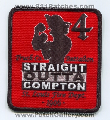 Saint Louis Fire Department Truck Company 4 Battalion Patch (Missouri)
Scan By: PatchGallery.com
Keywords: St.L.F.D. StLFD Dept. Co. Station Straight Outta Compton - 1906
