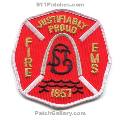 Saint Louis Fire EMS Department Patch (Missouri)
Scan By: PatchGallery.com
Keywords: st.l.f.d. stlfd dept. justifiably proud 1857
