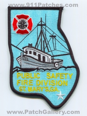Saint Marys Public Safety Department Fire Division Patch (Georgia)
Scan By: PatchGallery.com
Keywords: St. Mary&#039;s Dept. of DPS D.P.S. Div. GA. State Shape - Boat
