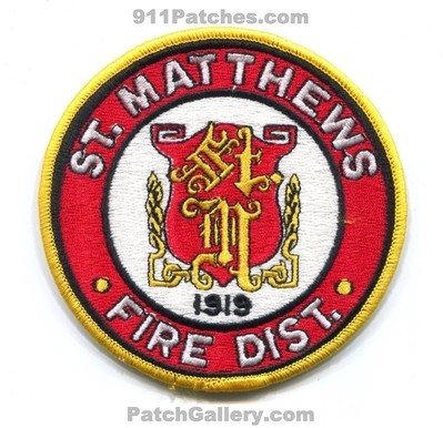 Saint Matthews Fire District Patch (Kentucky)
Scan By: PatchGallery.com
Keywords: st. dist. department dept. 1919