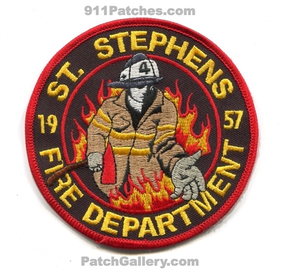 Saint Stephens Fire Department Patch (North Carolina)
Scan By: PatchGallery.com
Keywords: st. dept. 1957